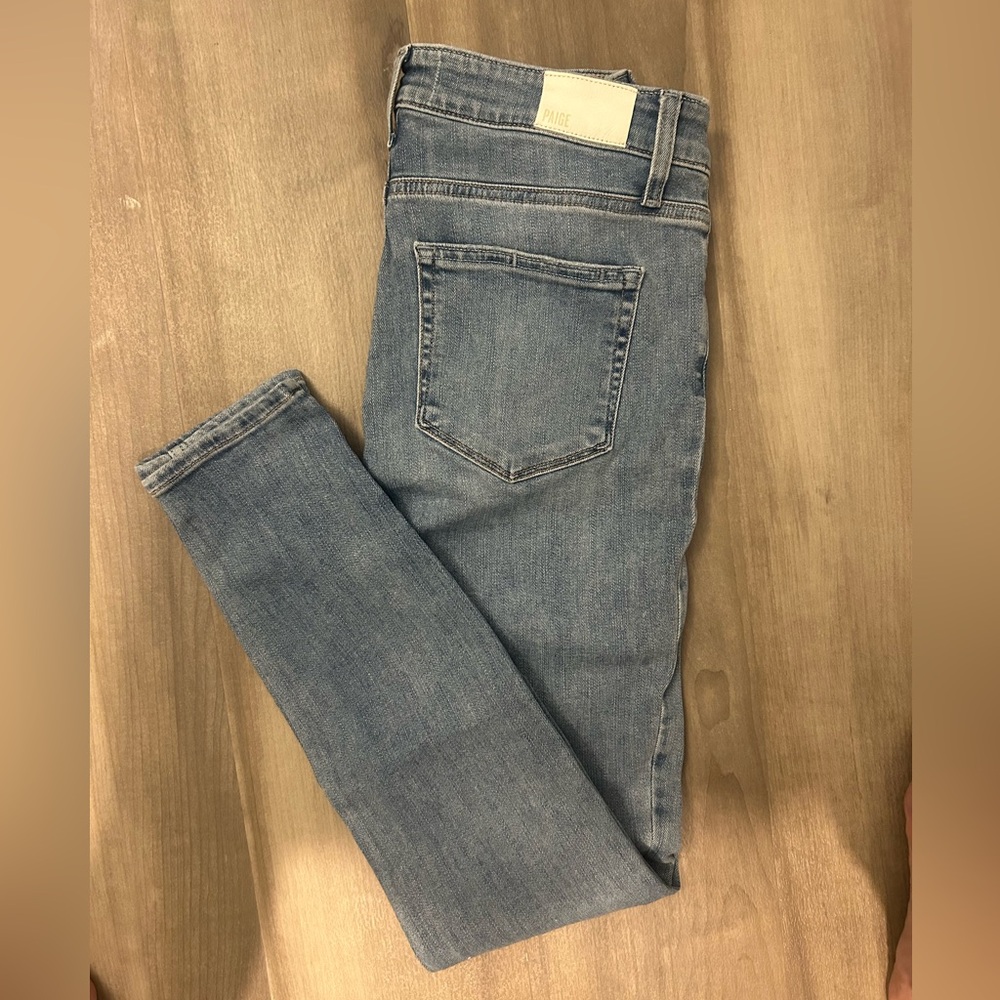PAIGE Women's Light Blue Skinny Jeans
